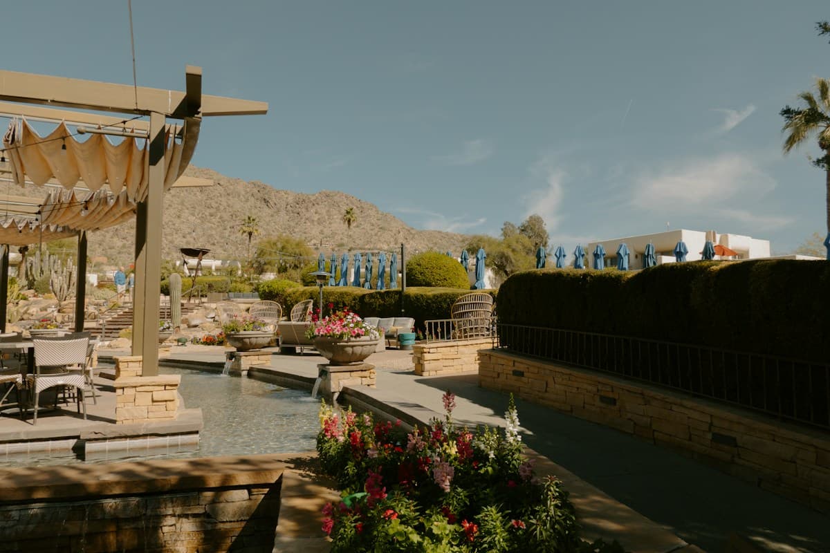 Resort patio dining near Ahwatukee, AZ